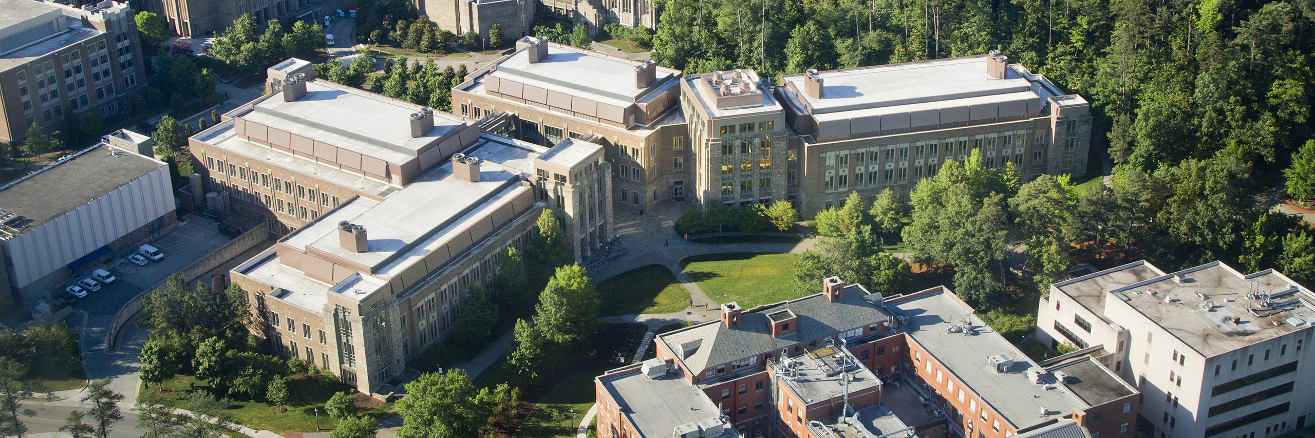aerial view of Duke Engineering campus